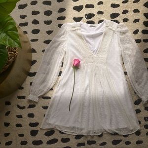 White Dobby Mini Dress